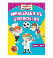 Okul Öncesi Boya-Öğren - Meslekler ve Sporcular - Çıkartmalı
