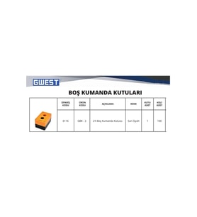 Gwest İkili Boş Kumanda/Buton Kutusu GBK-2 6116