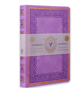 VICTORIA'S JOURNALS 125-2232 VINTAGE OLD BOOK 14x20cm 80gr.160YP. ÇİZGİLİ DEFTER LİLA