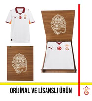 Galatasaray Lisanslı Puma 2025-2026 Beyaz Deplasman Forması Aslan Ahşap Kutulu 77981102