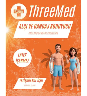 ThreeMed Alçı ve Bandaj Koruyucu - Yetişkin Kol Su Geçirmez Her Islak Alanda Kullanım Kırık Bandaj gibi Durumlar İçin Banyo ve Duş Ürünü Alçı Bonesi