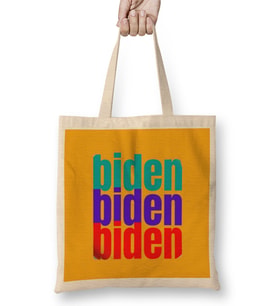 democrat biden 2024 Election - Vintage Retro Rainbow Style Bez Çanta Uzun Saplı