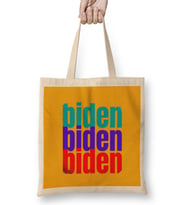 democrat biden 2024 Election - Vintage Retro Rainbow Style Bez Çanta Uzun Saplı