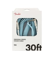 FENDER 0990573002 Contour Serisi Coil Spiral Enstrüman Kablosu (9m) Lake Placid Blue, Klasik Sarmal Tasarım, Gürültü Önleyici Örgülü Kaplama