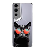 PrintiFy Tecno Pova Neo 2 ile Uyumlu Kedi 3 Kamera Korumalı Şeffaf Kılıf