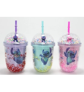 Stitch Figürlü Pipetli Kapaklı Kupa Bardak Alk5110