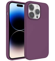 iPhone 14 Plus Kılıf Sıvı Teknolojili Silinebilir Kamera Çıkıntılı Lansman Sert Silikon (Mor)