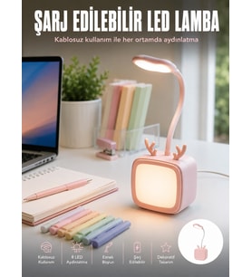 Esnek Gövdeli LED Masa Lambası Taşınabilir Gece Aydınlatması