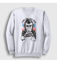 Presmono Unisex Beyaz Wtf Arctic Monkeys Sweatshirt 15154tt
