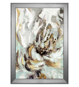 Soyut Şekiller Motifli Kanvas Tablo 50 x 70 cm Silver Çerçeve