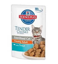 Hills Tender Chunks In Gravy Alabalıklı Kısırlaştırılmış Kedi Konservesi 85 Gr