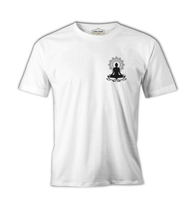Yoga - Lotus Logo Beyaz Erkek Tshirt