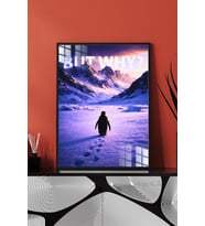 Nihilist Penguen Çerçeveli Metal Poster (Çok Renkli-Renksız)