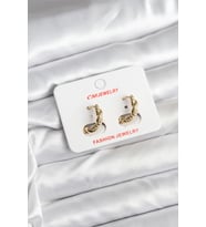 14K Gold Renk Kaplama Burgu Model CM Kadın Küpe - TJ-BKP11402