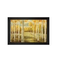 Soyut Ağaçlar Motifli Kanvas Tablo 80 x 110 cm Siyah Çerçeve