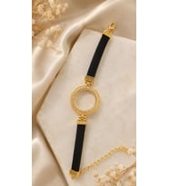 Siyah Silikon Kordonlu Yarım Takılabilen Çerçeve Bileklik