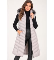 Dewberry Kadın %100 Polyester Yelek Gri Z9684 Günlük Dış Giyim, Şehir ve Ofis Stili, Kazak ve Gömlek Kombini