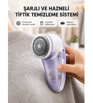 Şarjlı Tiftik Temizleyici - Çıkarılabilir Hazneli, Anti-statik Fırçalı, Usb Şarjlı