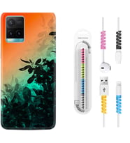 Vivo Y11S Y21S Y20 Y20S Y70 Kılıf Kablo Koruma Spiral Silikon Güzel Çiçekler 1712
