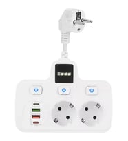 Termal Akım Korumalı 2'li Duvar Tipi Priz 2x USB 2x Type-C Çıkışlı Priz Çoğaltıcı Beyaz Çocuk kilit