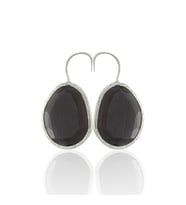 Kadir Jewellery Gümüş Kaplama Fosil Taşlı Küpe -El İşçiliği Ve Hipoalerjenik Küpe