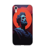 Iphone XR Uyumlu Aristoteles Tasarımlı Şeffaf Telefon Kılıfı