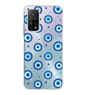 PrintiFy Xiaomi Mi 10T Pro ile Uyumlu 1mm Slim Fit Nazar Boncuğu 1 Baskılı Şeffaf  Kılıf