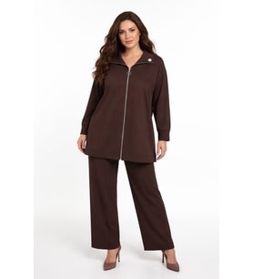 Kadın Fermuarlı Tunik Pantolon Takım  BGL-ST05427