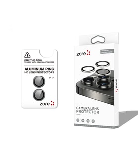 Apple iPhone 17 Uyumlu Zore CL-12 Premium Safir Parmak İzi Bırakmayan Anti-Reflective Kamera Lens Koruyucu (Gri)