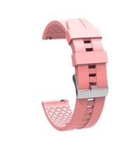 Samsung Galaxy Watch Active 2 40mm Kordon Silikon Dalga Desen Şerit Band 23 (Pembe)