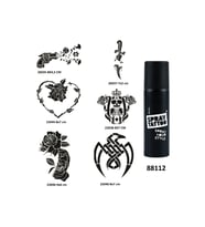 Savaş ve Çiçek Spray Tattoo Geçici Dövme Yapma Seti Sprey Dövme Kiti