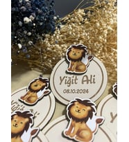 Aslan Temalı Ahşap Doğum Günü Magnet