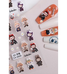 Fontenay Labubu Tırnak Sticker Protez Tırnak Kalıcı Oje Süsleme, Nail Art Sticker CA-6888