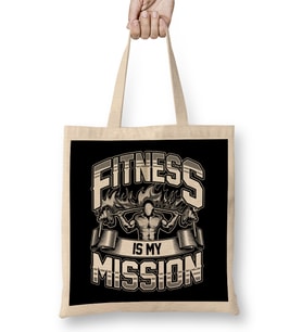 Fitness Is My Mission Gym Cardio Weightlifting Bez Çanta Uzun Saplı