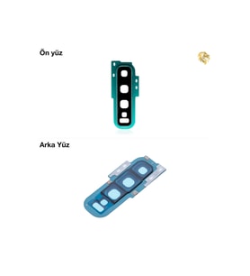 Samsung Galaxy S10 5G Kamera Lensi Full Yeşil Kamera lensi sade lens kamera camı kamera merceği