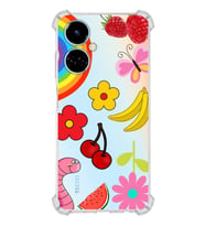 PrintiFy Tecno Camon 19 Uyumlu Water Color 5 Baskılı Şeffaf Köşe Korumalı Antişok Kılıf