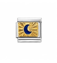 CM Jewelry Mavi Ay Desenli İtalyan Bileklik Charm