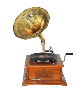 Ahşap Kare Gramofon