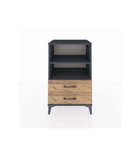 Hyperion Komodin 2 Raflı 2 Çekmeceli 60x44x96 Antrasit-Çam