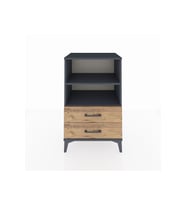 Hyperion Komodin 2 Raflı 2 Çekmeceli 60x44x96 Antrasit-Çam