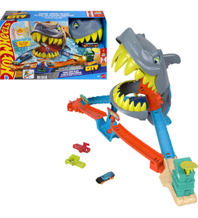 Hot Wheels Köpek Balığını Yendiğiniz Veya Ona Yem Olduğunuz Hot Wheels City Oyuncak Araba Ve Pist Se (Çok Renkli)