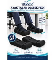 Ortopedik Visco Ayak Taban Destek Pedi 2’li – Masa Altı ve Seyahat İçin Ayarlanabilir Yapı