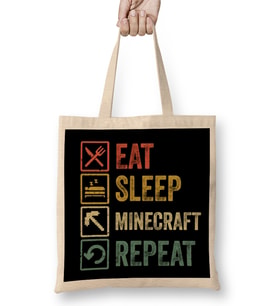 Funny Eat Sleep Bingo Repeat Retro Vintage Gift Bez Çanta Uzun Saplı