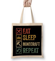Funny Eat Sleep Bingo Repeat Retro Vintage Gift Bez Çanta Uzun Saplı