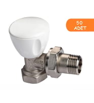 50 Adet ECA RV3 1/2 Köşe Radyatör Valfi Petek Havlupan Vanası 602120641 (Beyaz)