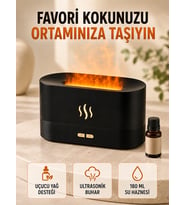 Alev Efektli Aroma Difüzörü Uçucu Yağ Destekli USB Ha Nemlendirici