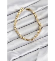CM Yıldız Model Zirkon Taşlı VIP Seri Gold Renk Pirinç Kadın Bileklik TJ-BB8608