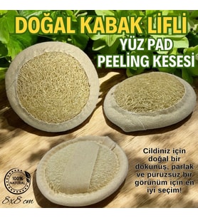 Doğal Kabak Lifi Yüz Pad Peeling Kesesi - Siyah Nokta, Sivilce, Kırışıklık Karşıtı, Cilt Yenileyici