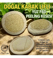 Doğal Kabak Lifi Yüz Pad Peeling Kesesi - Siyah Nokta, Sivilce, Kırışıklık Karşıtı, Cilt Yenileyici