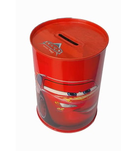 Cars Şimşek Mcqueen Metal Kumbara Orta Boy Orjinal Lisanslı 1 Adet Arabalar Kırmızı Kumbara Teneke